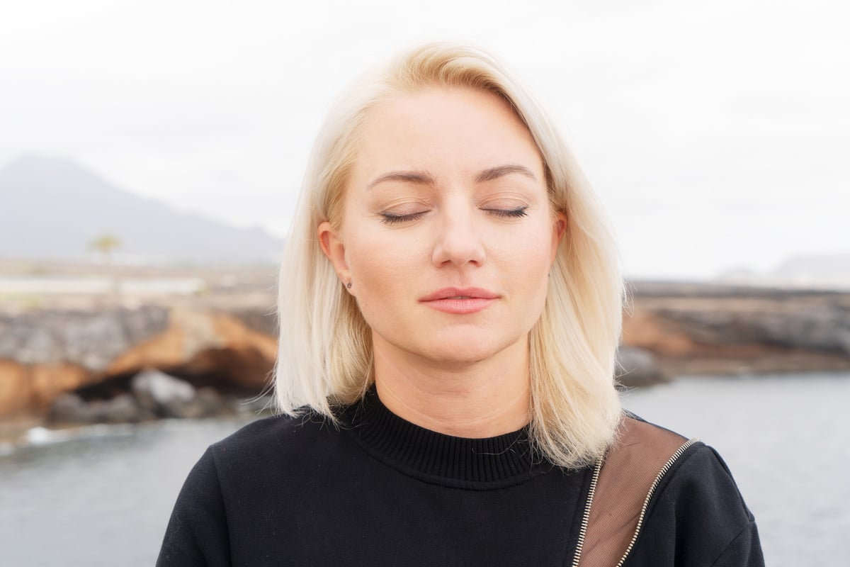 Blond Girl Breathing